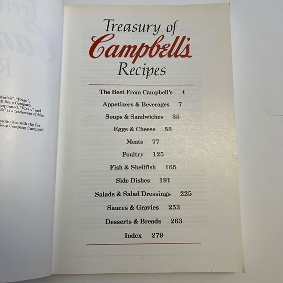Vintage Cookbook Treasury of Campbells Recipes Paperback Illustrated - Picture 3 of 8